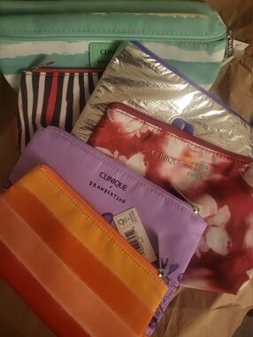 Clinique Colorful Cosmetic Pouch Bundle - NWT